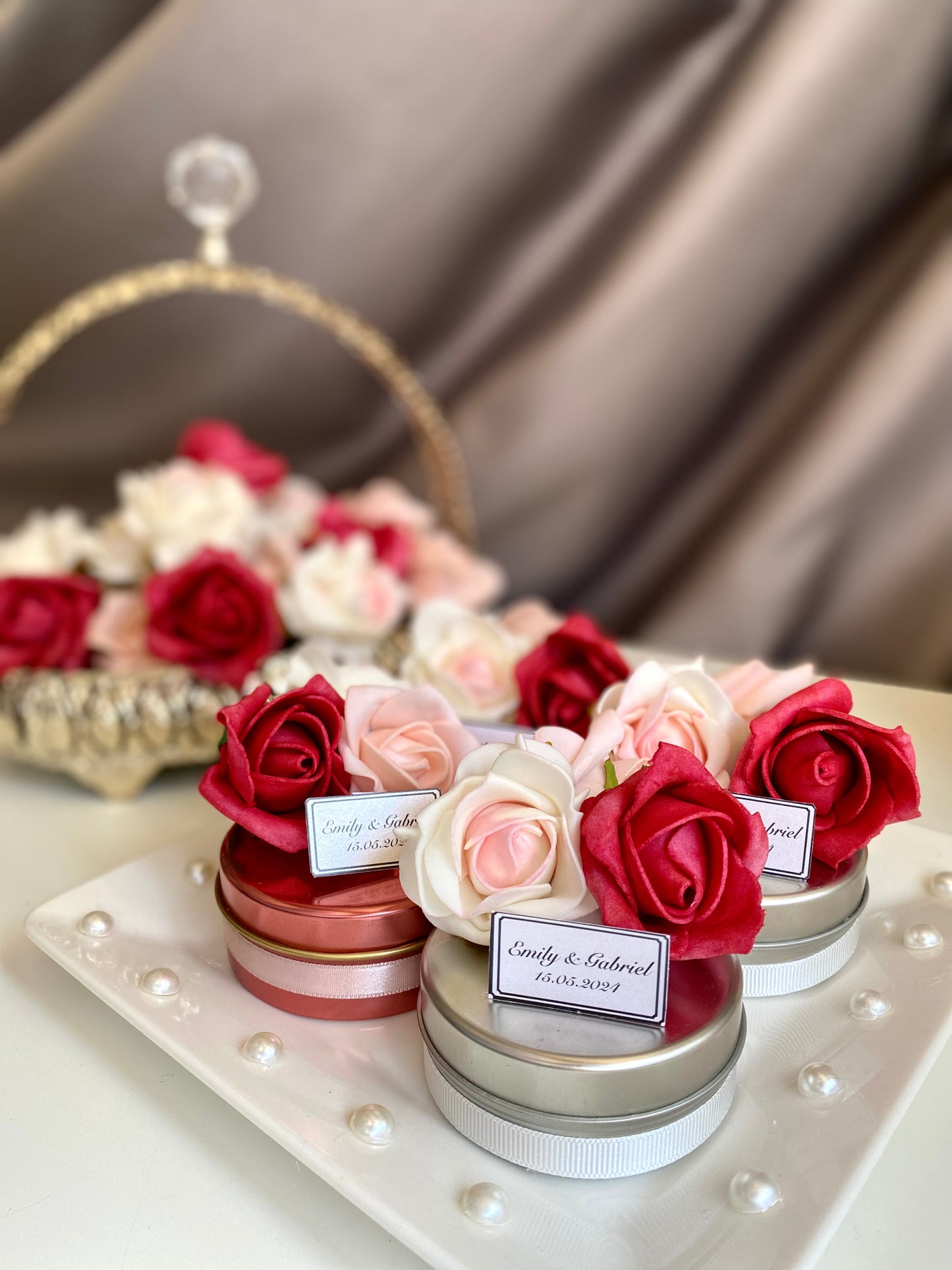 Elegant Wedding Candle Favors, Bridal Shower Guest Favor, Baby Shower Candle Favor, Candle Party Favors, Rose Candle Favors, Unique Candle