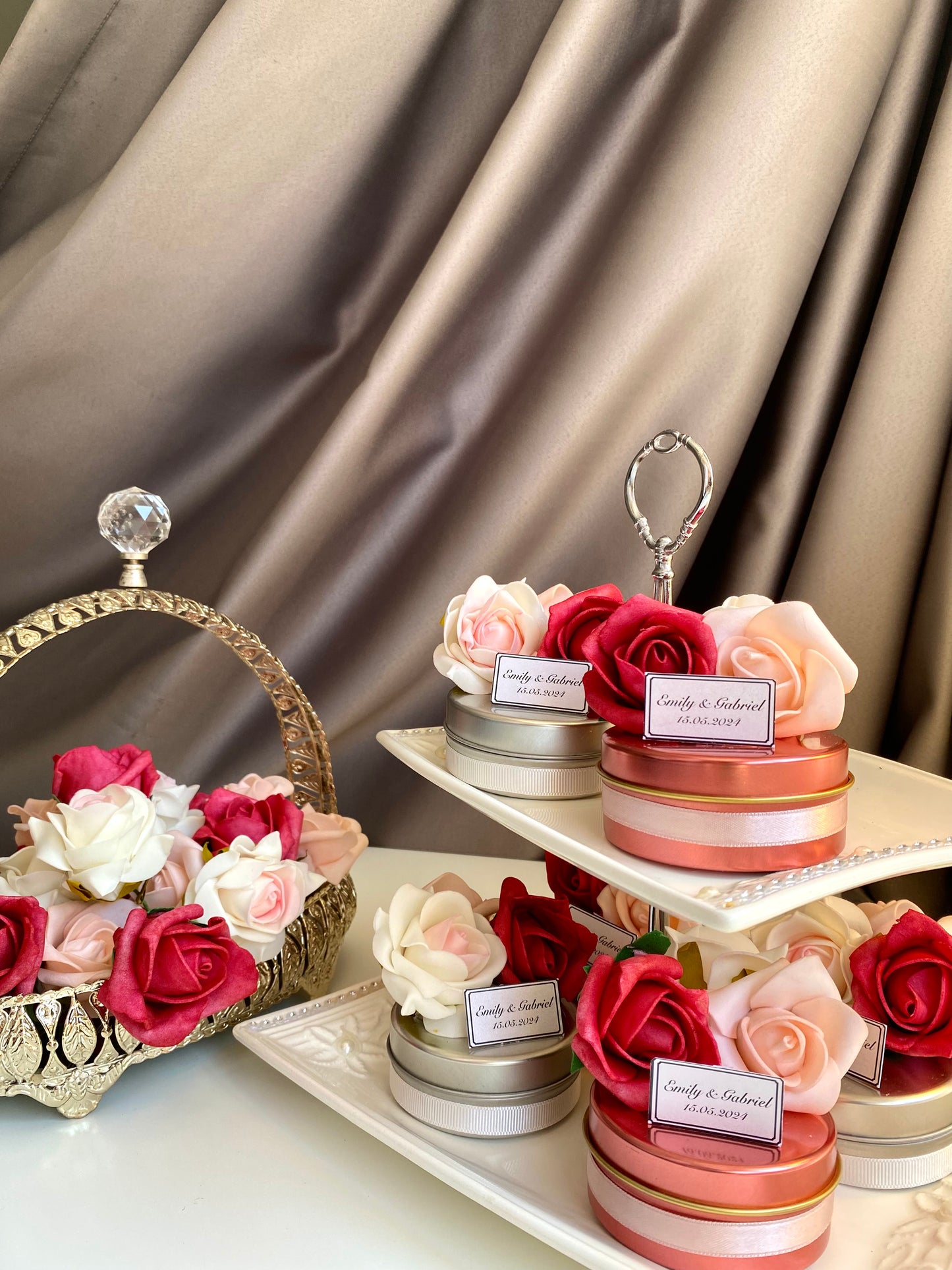Elegant Wedding Candle Favors, Bridal Shower Guest Favor, Baby Shower Candle Favor, Candle Party Favors, Rose Candle Favors, Unique Candle